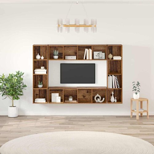  Set TV komoda 4 pcs Smeđa 37 x 37 x 142,5 cm Konstruirano drvo Cijene