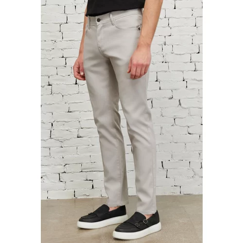 ALTINYILDIZ CLASSICS Men's Stone Slim Fit Narrow Cut 5 Pocket Dobby Flexible Trousers