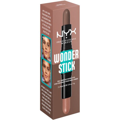 NYX Professional Makeup kremni bronzer in osvetljevalec - Wonder Stick - Light Medium (WSR03) Slike