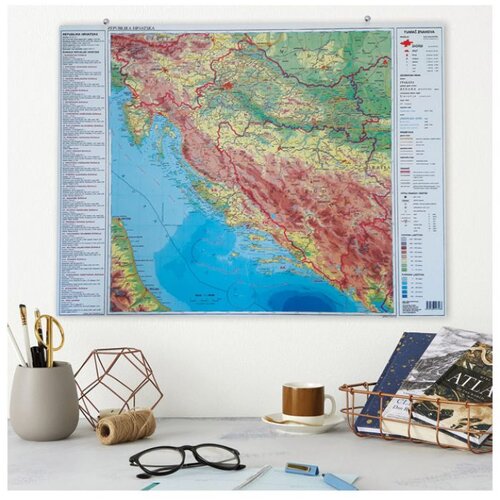  KARTA ZIDNA HRVATSKE 64X49 CM MINI TRSAT Cene