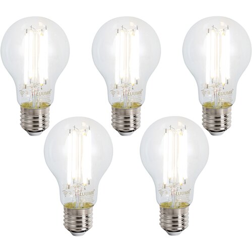 LUUMR Komplet 5 Pametne zatemljive LED žarnice E27 A60 prozorna 7W 806lm 2700-6500K Cene