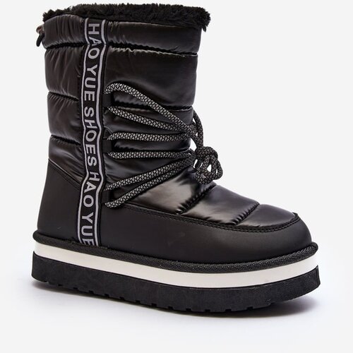 Kesi Women&amp;#039;s snow boots with lacing black Lilara Slike