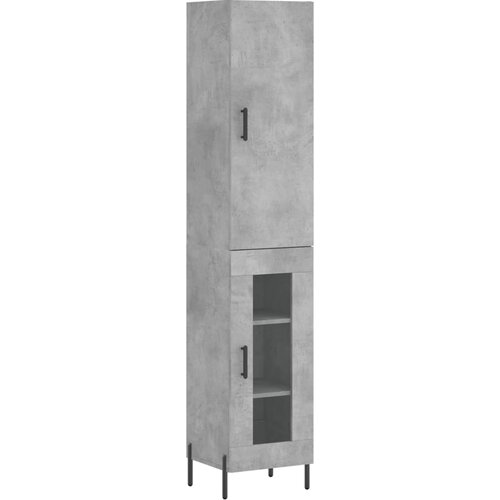 Maison Chic Visoka omara - Komoda - Predalnik betonsko siva 34,5x34x180 cm inženirski les, (21719411) Cene