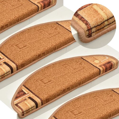 VidaXL samoljepljivi otirači za stepenice 15 kom bež 65 x 21 x 4 cm Slike