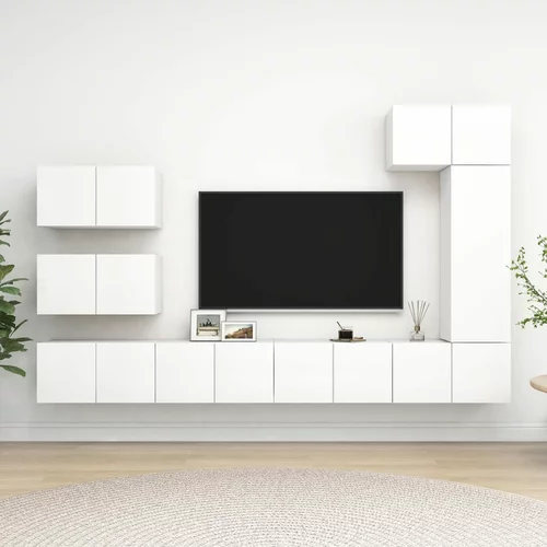 TV komplet tv omaric 8-delni bela iverna plošča