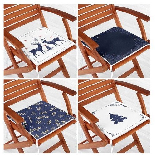 Mila Home Jastuci za sjedenje u setu 4 kom s božićnim motivom 40x40 cm Blue Christmas &amp;ndash; Slike