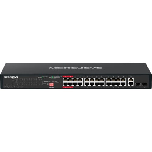 Mercusys Switch MS128GP, 24 PoE+ porta, 2 PoE , SFP, Crni Cijene