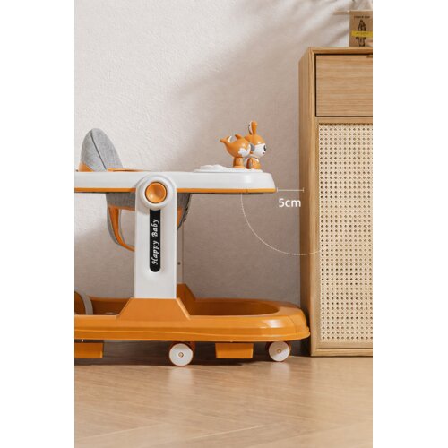  3-u-1 sklopiva hodalica za bebe s glazbom i sigurnosnim funkcijama, orange Slike