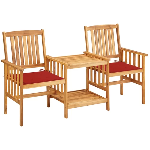 In vrtne stolice s čajnim stolićem i jastucima od bagremovog drva