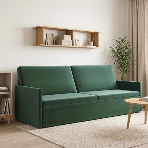 SOFA za 3 osobe Tamnozelena 220 x 81 x 82 cm Baršun Cene