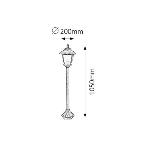 Rabalux madrid spoljna lampa1m E27 60W staro zlato IP43 spoljna rasveta Slike
