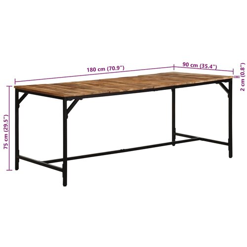  Blagovaonski stol 180x90x75 cm masivnog grubog drva manga Slike