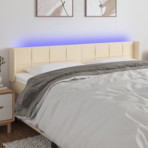  LED uzglavlje krem 183x16x78/88 cm od tkanine Cijene