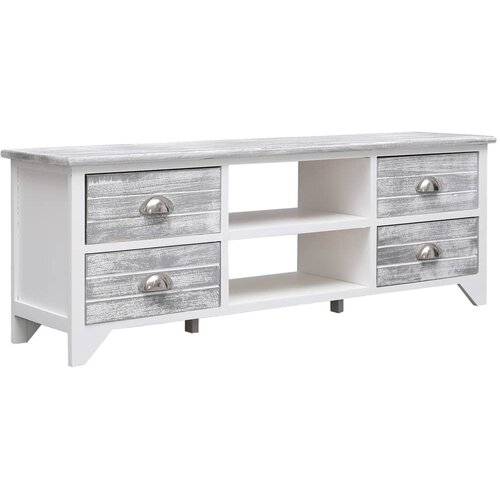 vidaXL TV omarica bela in siva 108x30x40 cm trden les pavlovnije Cene