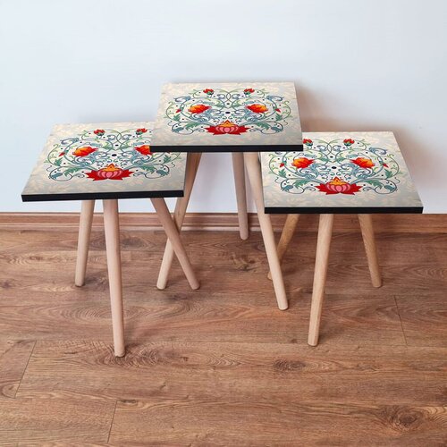 Hanah home set klub stočića 3Shp47, 3 komada, Šarena Cene