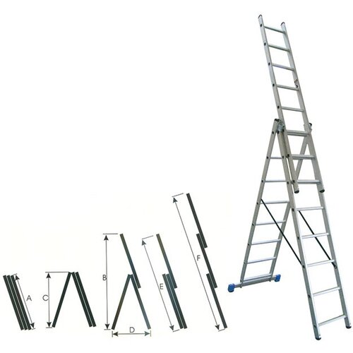 Womax aluminijumske merdevine 3 x 7 Slike