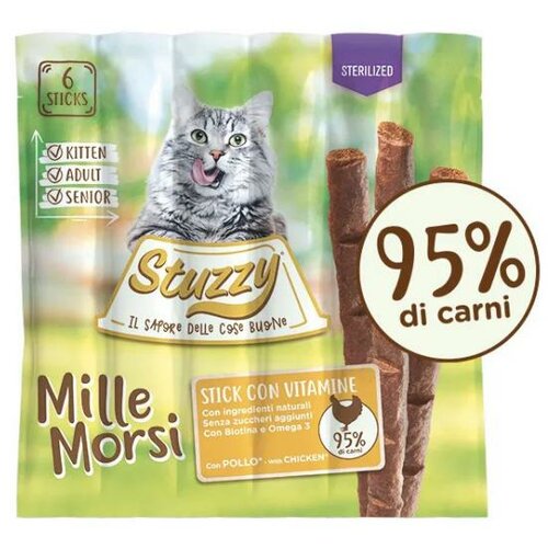 Stuzzy millemorsi cat sticks - piletina sterilised 6x5g Slike