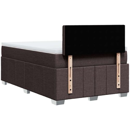 VidaXL Krevet box spring s madracem tamnosmeđi 120 x 190 cm od tkanine Slike