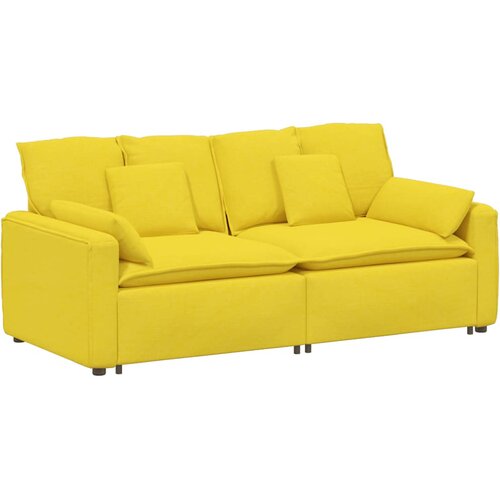  Modularna sofa s jastucima svijetložuta Slike
