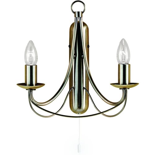 Searchlight Maypole Stenska/stropna viseča svetilka z dvema lučema, večkrakim, starinska medenina, E14, (22100563) Cene