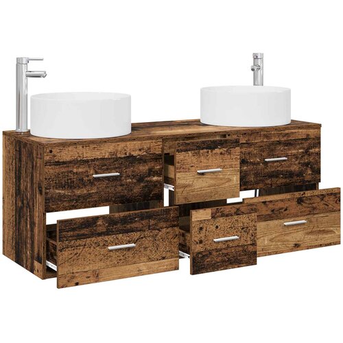  Set namje&amp;scaron;taja za kupaonicu 3 kom. Staro drvo Smeđa 49.5 x 44.5 x 65.5 cm Slike