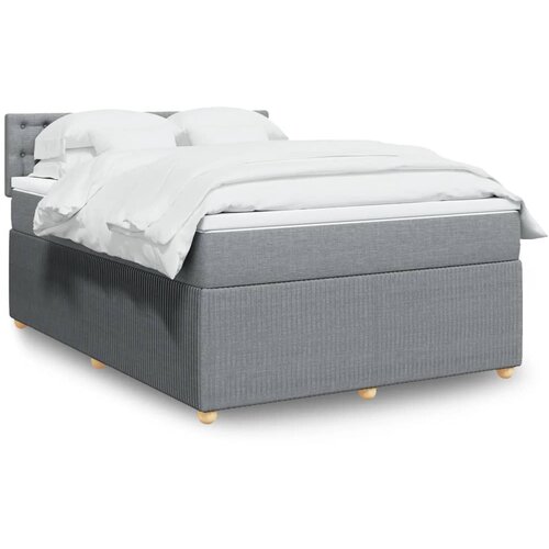 vidaXL Box spring postelja z vzmetnico svetlo siva 140x200 cm blago Cene