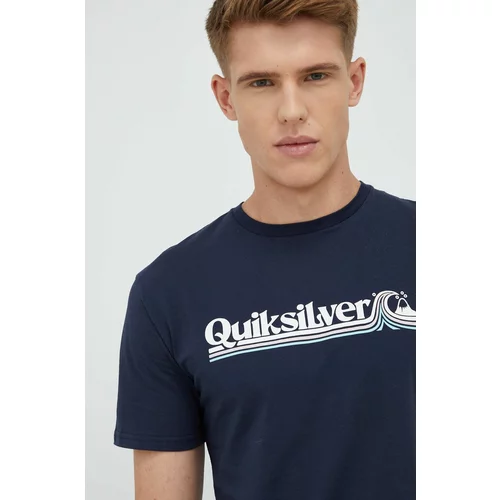 Quiksilver Pamučna majica boja: tamno plava, s tiskom