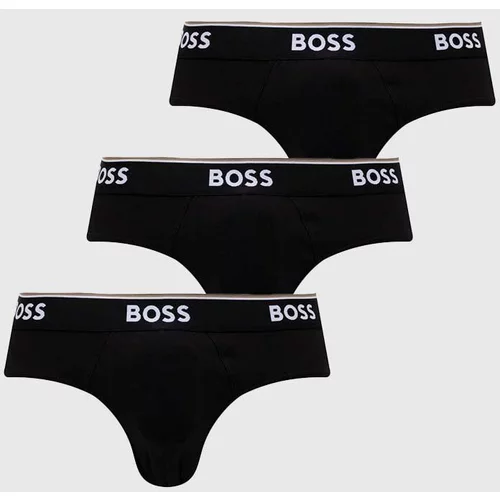 Boss Moške spodnjice 3-pack moški, črna barva