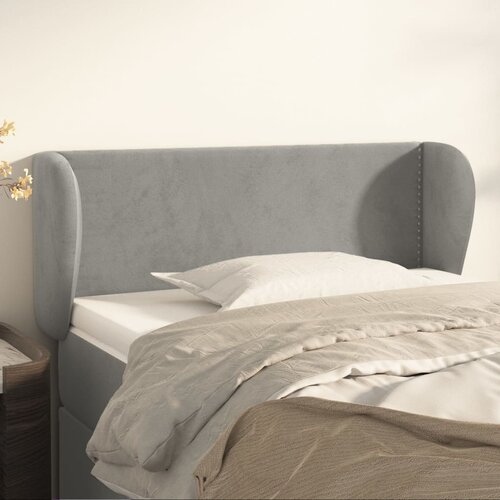 VidaXL Uzglavlje s u&amp;scaron;ima svjetlosivi 83x23x78/88 cm bar&amp;scaron;unasti Slike