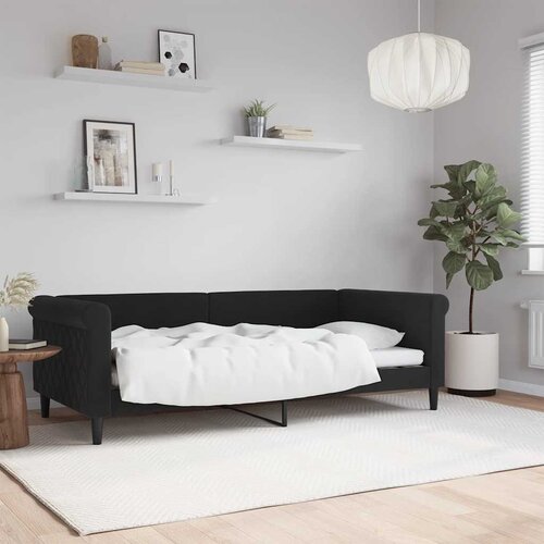 vidaXL Raztegljiva postelja črna 90x190 cm žamet Cene