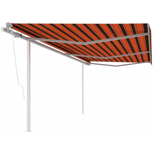  Avtomatsko zložljiva tenda s stebrički 6x3 m oranžna in rjava, (20728697)