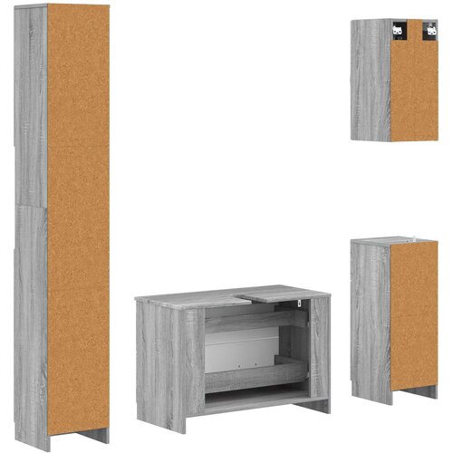  Set kupaonskih ormara od 4 dijela UTRECHT Siva Sonoma Slike