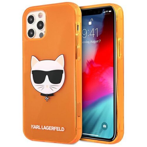 Karl Lagerfeld originalen ovitek KLHCP12LCHTRO za iphone 12 pro max oranžna silikonska zaščita - choupetts head Cene