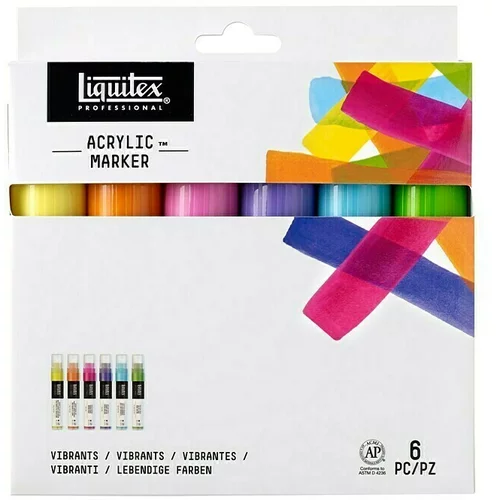 LIQUITEX professional Set markera Paint Marker Lebendige Töne (6 Kom., 15 mm, Pravokutni vrh)