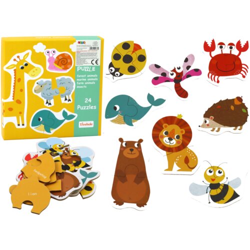  Educational Puzzle Animals Puzzle Learning English 48 pieces. Cene