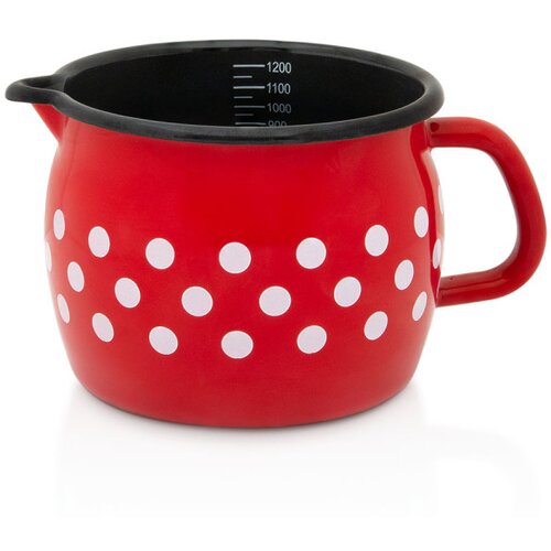 Metalac lončić trbu&scaron;asti s kljunom i skalom red dots 12cm / 1,30lit. Cijene