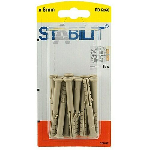 STABILIT Univerzalni vijci za sve namjene (Promjer tiple: 6 mm, Duljina tiple: 50 mm, Plastika, 15 Kom.) Slike