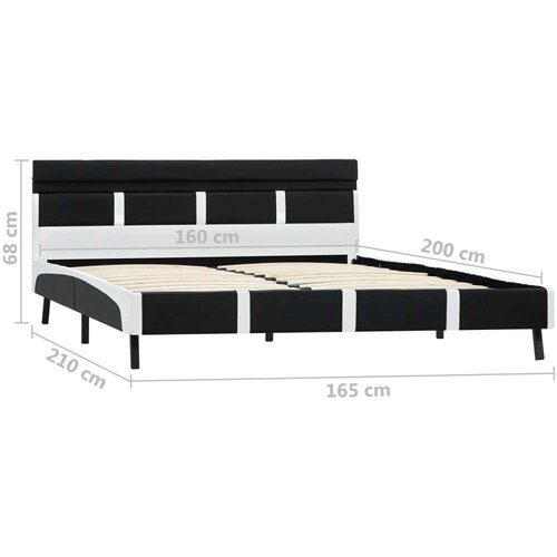  Okvir za krevet od umjetne kože s LED svjetlom crni 160x200 cm Slike
