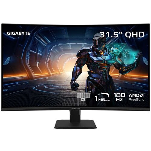 Gigabyte Monitor 31.5" GS32QCA31.5" VA 1500R, 2560x1440 QHD 250cd, 180Hz, 1ms, 2x HDMI, 1x DP Cijene
