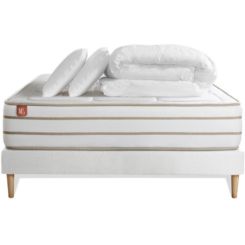 Marmottes & Co Celoten paket za posteljo - Vzmetnica 200x200 cm + vzmetnica z letvami (komplet) + 2 vzglavnika + odeja - Le Douillet, (21613937) Cene