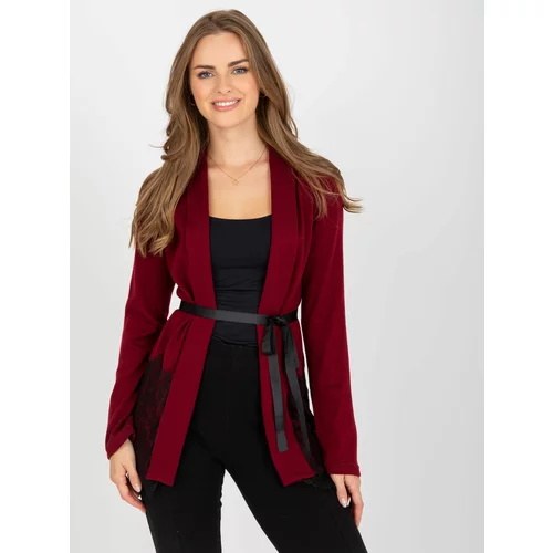 Fashion Hunters A burgundy knitted cape with a tied belt