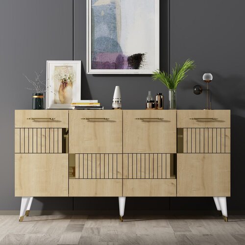 Woody Fashion moda - sapphire, oak, gold sapphireoakgold console Slike