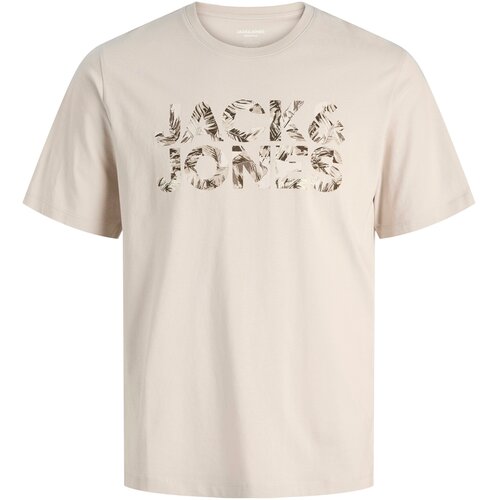 Jack & Jones Majica 'JJEJEFF' boja pijeska / zeleno smeđa / tamno smeđa Cene