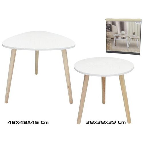  STOLOVI SET 2/1 48*48*45 CM BIJELI Slike