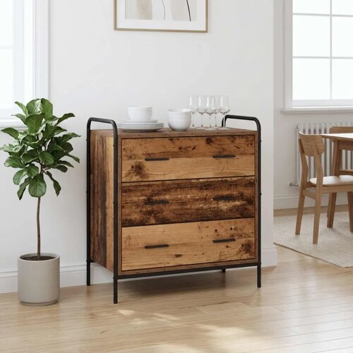 Ormar s ladicama Staro drvo 70 x 39 5 x 71 cm Konstruirano drvo - Staro drvo Slike