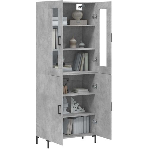 VidaXL Visoka komoda siva betona 69 5x34x180 cm od konstruiranog drva Slike