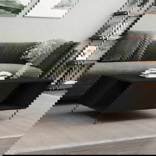 VidaXL Klubska mizica črna 80x80x36,5 cm inženirski les Slike