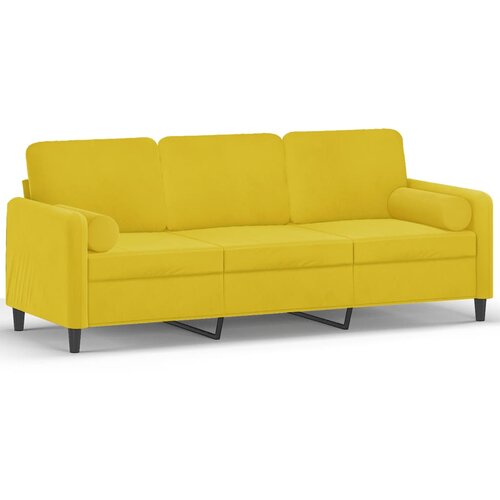 Maison Chic kavč - Sofa - Kanape trosed z okrasnimi blazinami rumen 180 cm žamet, (21727808) Cene