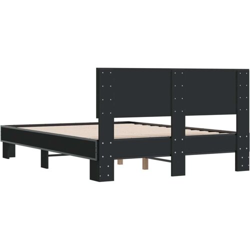 VidaXL Okvir kreveta crni 120 x 200 cm od konstruiranog drvo i metal Slike