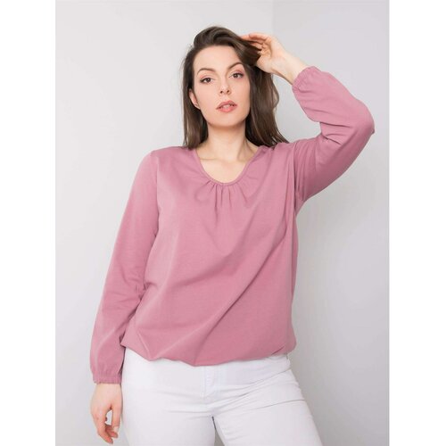 Fashion Hunters Dusty pink plus size cotton blouse Slike